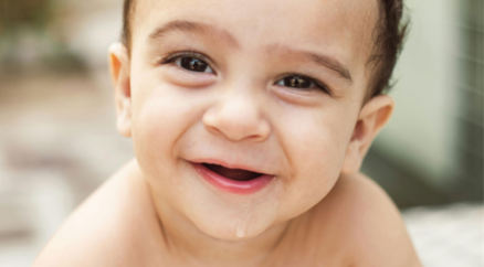 Drooling Baby Smiling