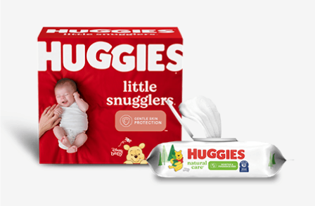 huggies little snugglers diapers and huggies natural care sensitive wipes combo